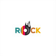 rock music logo vector template