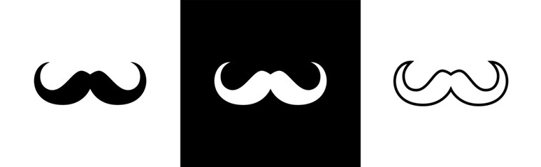 Mustache icon. Moustache symbol. Masculine, male, father fashion signs, vector illustration 