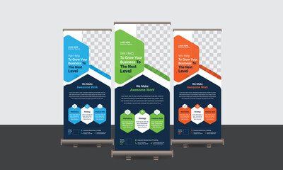 Wall Mural - Business Roll Up Banner Set, Use Corporate Business, Agency, Travel, Gym, Fashion.