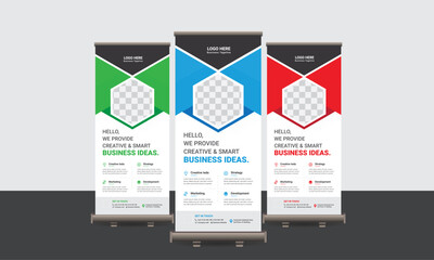 Wall Mural - Business Roll Up Banner Set, Use Corporate Business, Agency, Travel, Gym, Fashion.