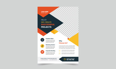 Wall Mural - Modern blue and green design template for poster flyer brochure cover leaflet. design layout with triangle graphic elements and space for Vector background.