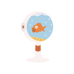 Vector illustration of aquarium fish silhouette. Cartoon flat aquarium fish icon for your design.