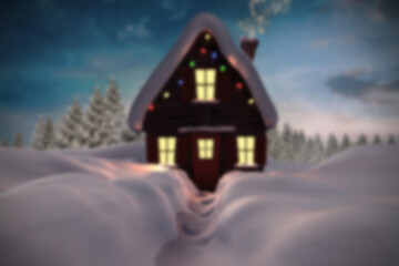 Poster - Blurred christmas house