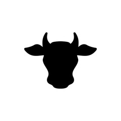 Cattle Head Silhouette Icon or Vector Cow Head Silhouette Illustration. Cattle logo template in trendy style. Suitable for many purposes about Cow or cattle.