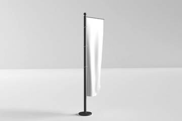 Wall Mural - Blank white flying banner display mockup, isolated, 3d rendering