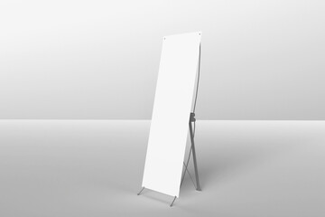 Wall Mural - Blank white x banner display mockup, isolated, 3d rendering