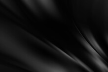 Black Wavy Fabric. Abstract Luxury Background. Draped Silky Textile. Decoration For Poster Design, Banner,poster,web Design.
