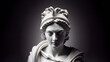 Illustration of a Renaissance marble statue of Athena, Goddess of wisdom,  who was also the god of war and strategy, one of the Twelve Olympus in ancient Greek mythology.