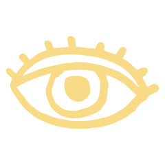 eye cute doodle art hand drawn icon illustration design for stickers