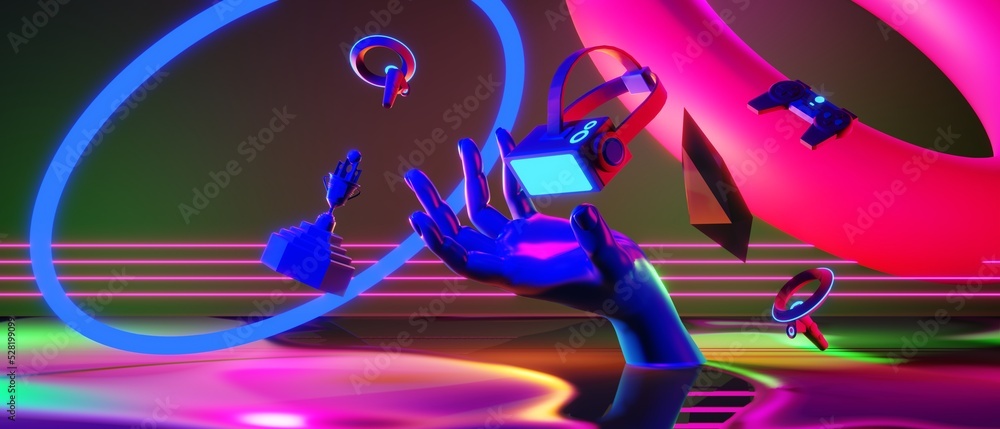 abstract backgound video game of esports scifi gaming cyberpunk, vr ...