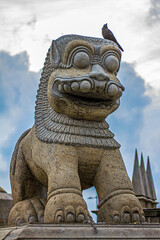 granite stone lion statue in colombo sri lanka