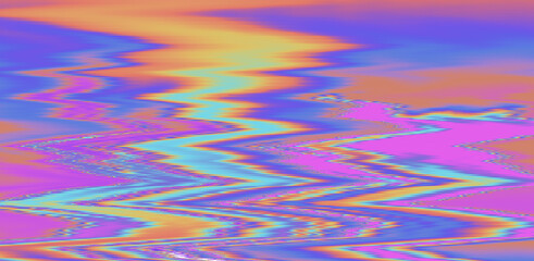 Aufkleber - Glitched and distorted texture of a broken computer screen. Holographic psychedelic texture.