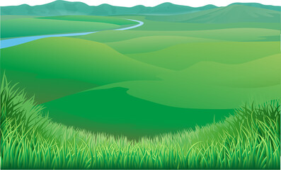 Wall Mural - Rural landscape illustration