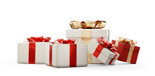 Presents, Christmas Gifts, Isolated 3d-illustration