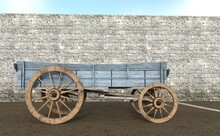 Medieval Wagon Cart In Sunshine