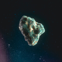 Poster - Abstract galaxy gem stone for product display. 3d rendering. 