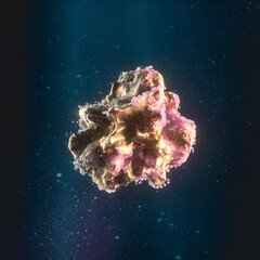 Leinwandbilder - Abstract galaxy gem stone for product display. 3d rendering. 