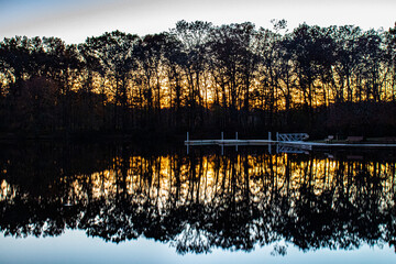 sunset on the lake