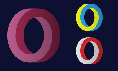 Impossible circle shape. Colors gradient infinite circular shape.