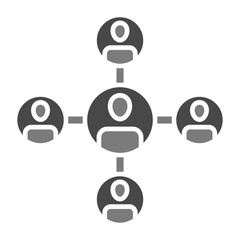 Poster - organization chart greyscale glyph icon