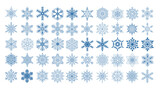 Fototapeta Kuchnia - 50 snowflakes christmas design set for decoration, symmetrical snowflake