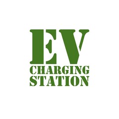 Sticker - EV charging station banner isolated on white background