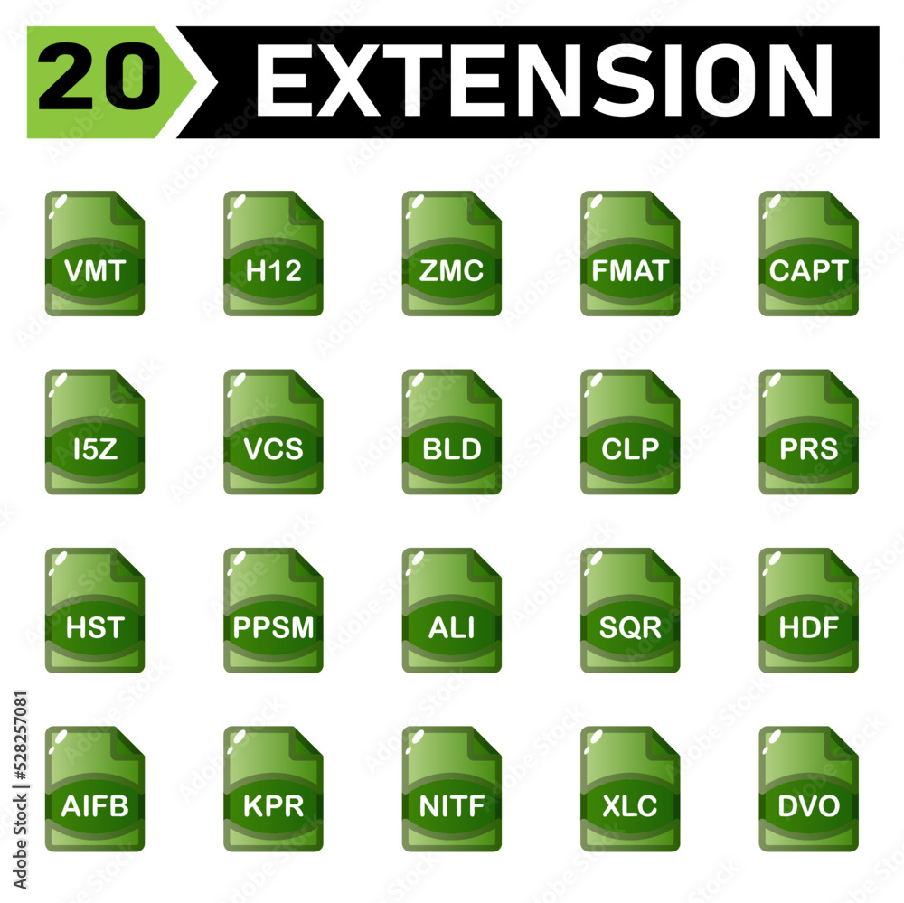 File Extension icon include vmt, h12, zmc, fmat, capt, i5z, vcs, bld ...