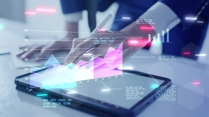 Digital transformation digital technology, empowering organization, Optimize operations process, Engaging more customers services and product. Business man hand close up using tablet computer