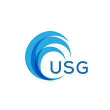 USG Letter Logo. USG Blue Image On White Background. USG Monogram Logo Design For Entrepreneur And Business. USG Best Icon.
