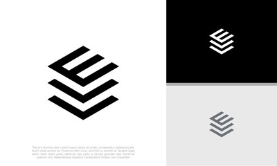 initials e logo design. initial letter logo. innovative high tech logo template.
