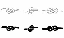 Rope Knot Sets With Different Shapes Isolated On White Background.knot Vector Illustration