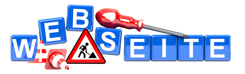 Wall Mural - website ist  baustelle im  www in 3d