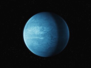 Wall Mural - twin earth, super-earth planet, alien world. exoplanet with atmosphere and ocean of water, rocky pla
