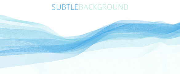 Poster - Subtle background with thin undulate blue lines. Vector graphics