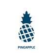 pineapple vector icon. pineapple, fruit, vitamin filled icons from flat nature concept. Isolated black glyph icon, vector illustration symbol element for web design and mobile apps