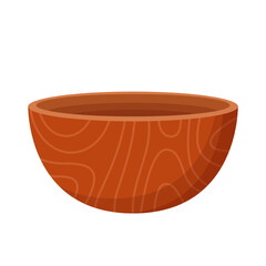 Wall Mural - Wood bowl vector. Wood bowl on white background.