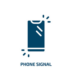 Canvas Print - phone signal vector icon. phone signal, signal, phone filled icons from flat smartphones concept. Isolated black glyph icon, vector illustration symbol element for web design and mobile apps