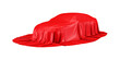 Car Covered with Red Cloth Front Side