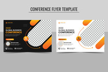 Abstract Live Webinar And Corporate Horizontal Business Conference Flyer Template And Annual  Conference Meeting Workshop Banner, Conference Event Banner