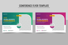 Creative Horizontal Business Conference Flyer Template And Annual Corporate Conference Meeting Workshop Banner Template Design And Live Webinar Event Banner Design