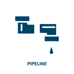 Wall Mural - pipeline vector icon. pipeline, industry, pipe filled icons from flat testing software concept. Isolated black glyph icon, vector illustration symbol element for web design and mobile apps