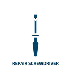 Wall Mural - repair screwdriver vector icon. repair screwdriver, equipment, wrench filled icons from flat toolbox concept. Isolated black glyph icon, vector illustration symbol element for web design and mobile