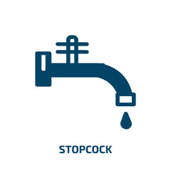 Wall Mural - stopcock vector icon. stopcock, flow, tap filled icons from flat constructicons concept. Isolated black glyph icon, vector illustration symbol element for web design and mobile apps