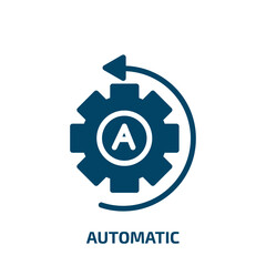automatic vector icon. automatic, technology, service filled icons from flat driving school concept.