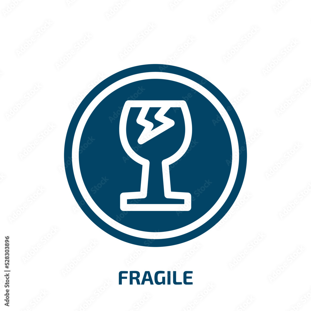 fragile symbol vector icon. fragile symbol, shipping, package filled icons from flat shipping and handly linear concept. Isolated black glyph icon, vector illustration symbol element for web design