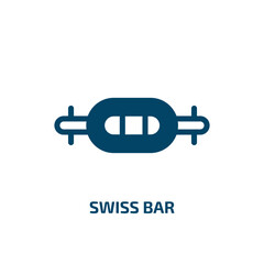 swiss bar vector icon. swiss bar, bar, slice filled icons from flat gym concept. Isolated black glyph icon, vector illustration symbol element for web design and mobile apps