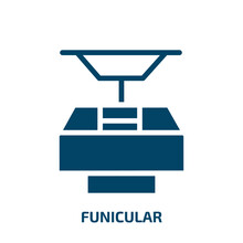 Funicular Vector Icon. Funicular, Mountain, Lift Filled Icons From Flat Summer Concept. Isolated Black Glyph Icon, Vector Illustration Symbol Element For Web Design And Mobile Apps