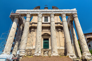 Wall Mural - Temple of Antoninus and Faustina on Roman Forum, Rome, Italy