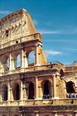 Wall Mural - Colosseum or Coliseum in Rome, Italy, Europe. Travel and tourism theme. 