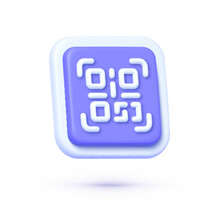Modern Qr Code, Great Design For Any Purposes. Computer Technology Concept. Vector Isolated Icon